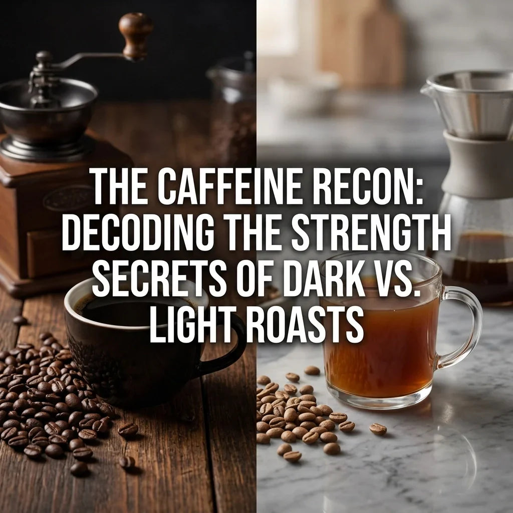 Dark roast vs light roast coffee beans side by side showing density and roast color differences