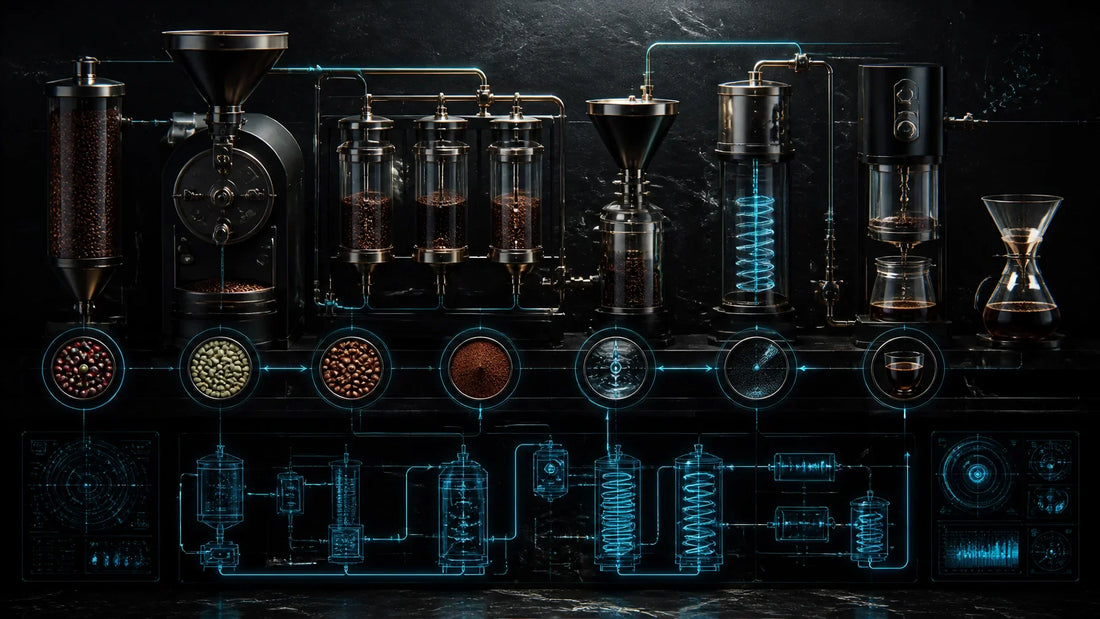 High-tech stainless steel anaerobic coffee fermentation tank with digital gauges — co-fermentation science at Grenade Coffee