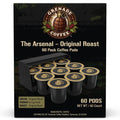 The Arsenal Coffee Pods 60-pack Original Roast sealed freshness premium blend