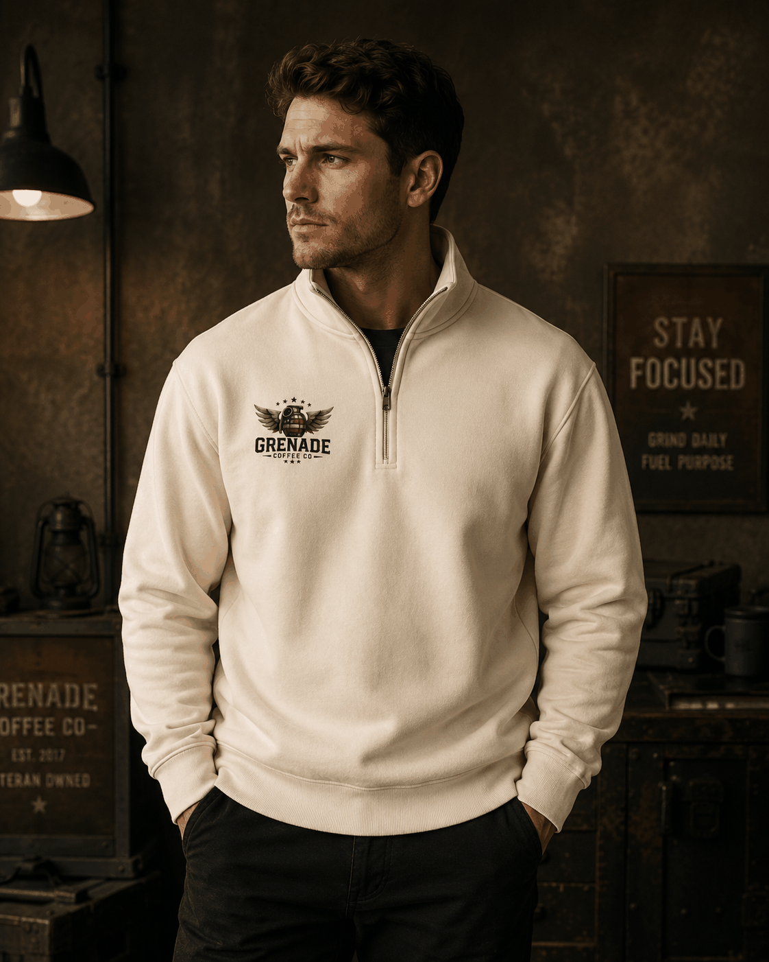 Lane Seven LS14014 Premium 1/4 zip sweatshirt with soft fleece interior and mock neck design