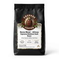 Bag of Recon Blend African Espresso medium dark roast coffee with foil-lined resealable packaging