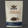 Premium Earl Grey tea pouch with loose Ceylon black tea and blue cornflowers