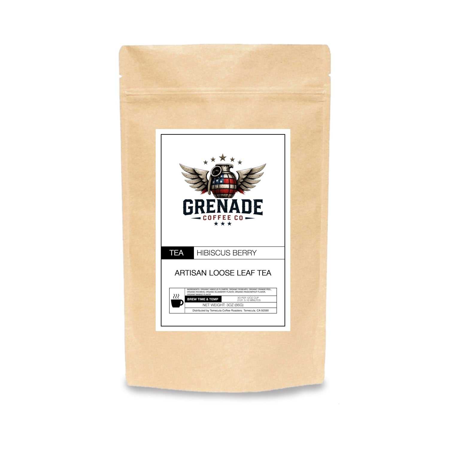 Flashpoint organic hibiscus berry herbal tea bag with vibrant red color and natural ingredients