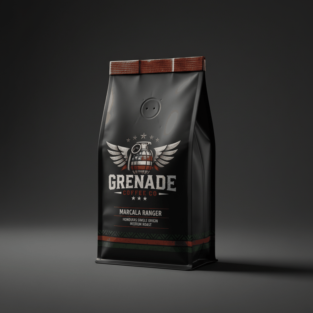 Marcala Ranger Honduras Coffee medium roast bag with chocolate and brown sugar tasting notes