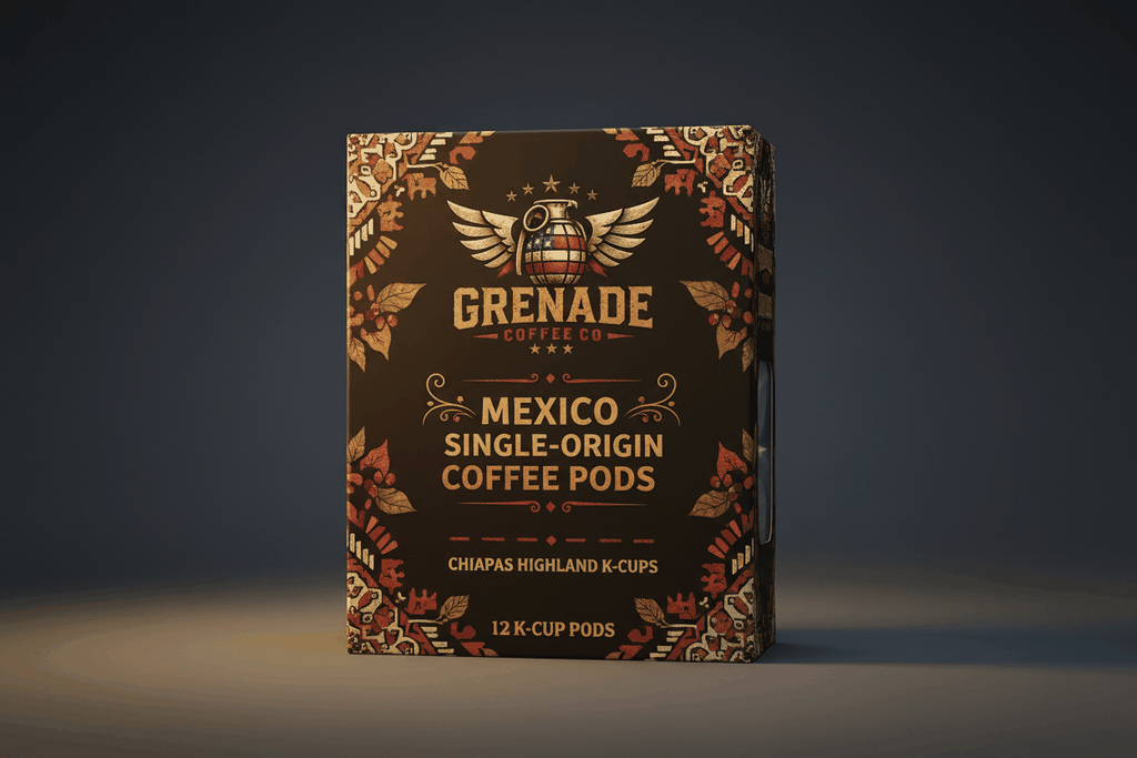 Mexico Coffee Pods Chiapas Highland medium roast K-Cups with nutty and mild chocolate flavor