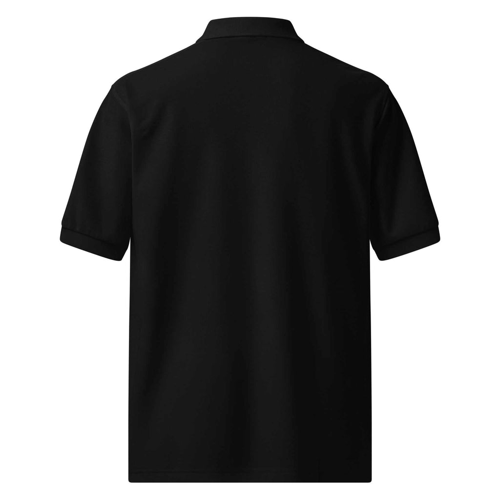 Men's Premium Polo by Grenade Coffee with embroidered logo, classic design, and breathable cotton-polyester fabric