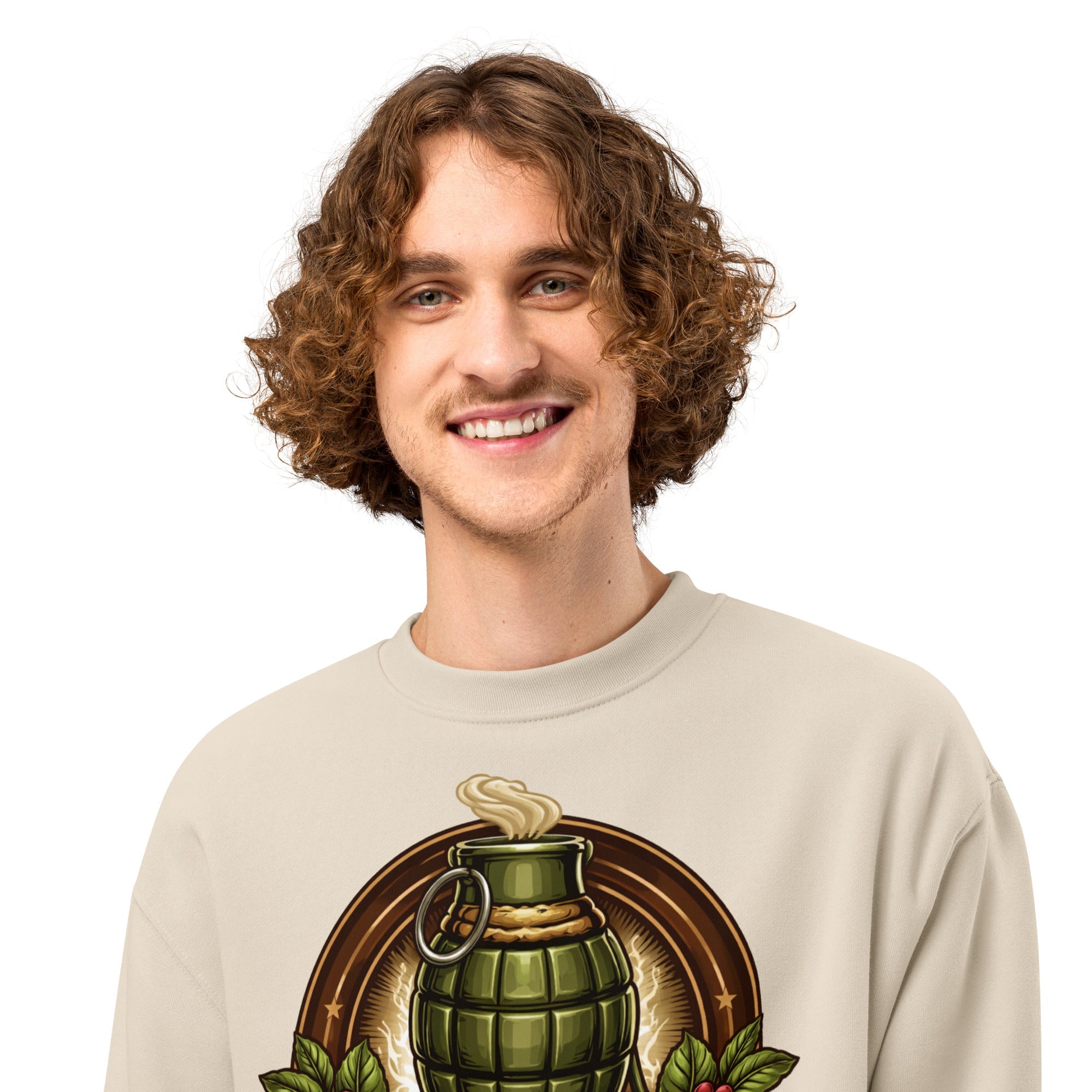 Oversized heavyweight sweatshirt with relaxed fit and cozy fleece fabric